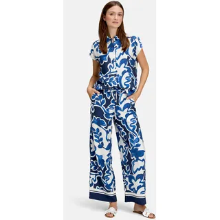Betty & Co Schlupfhose mit Print Blau/Weiß 34