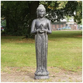 Oriental Galerie Dekofigur XXL Lebensgroße Buddha Garten Steinfigur Chakra 190 cm (1 St) grau