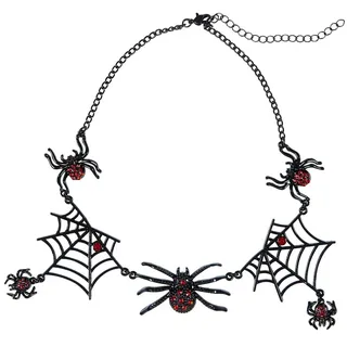 w widmann milano party fashion - Modeschmuck Spinne mit Strass | Schmuck mit Spinnenmotiv als Kostümaccessoire für Halloween, Gothic Events, Karneval, Mottoparty und Gruselkostüme