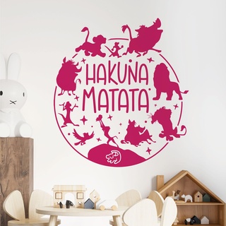 Wandtattoo, Motiv: Hakuna Matata, Disney-Film, König der Löwen, Magenta