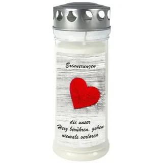Ebersbacher Kerzenfabrik Gedenkkerze Herz 75 x 210 mm transparent