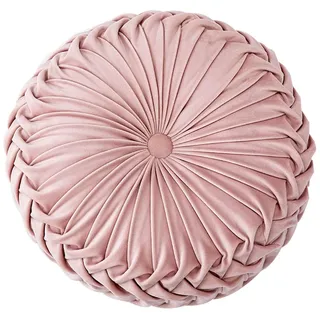 XQ HOUSE HLOVME Dekokissen für Couch, dekoratives 3D-Kürbis-Fahrzeug, rundes Samtkissen für Sofa, Bett, Stuhl, Boden, 38,1 x 38,1 cm, Rosa