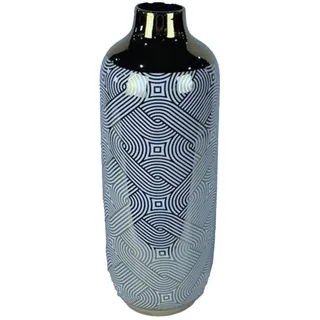 DKD Home Decor - Porzellanvase 16x16x42 Weißes Porzellanmaterial Multicolor -familie Vasen Details