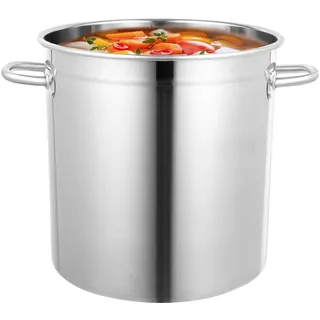 SICHENSH 35L Gastronomie Kochtopf Suppentopf, Edelstahl Große Kapazität Gastronomie Kochtopf, Edelstahl Suppentopf mit starken Griffen und Deckel, Edelstahl Kochtöpfe für Magnetkochern, Gasherden