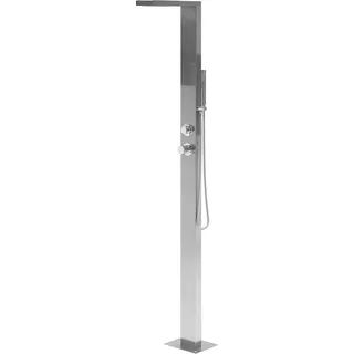 Beliani Lotzorai Gartendusche silber 0,26 m x 0,50 m