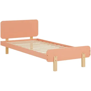 Homestyle4u Kinderbett 90 x 200 cm Kiefer massiv rosa