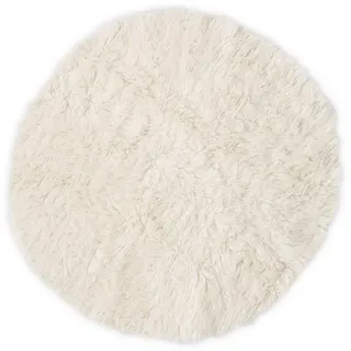 THEKO Wollteppich FLOKOS 1250, rund, Höhe: 40 mm, original griechischer Flokati, Hochflor, Uni-Farben, reine Wolle beige Ø 120 cm x 40 mm