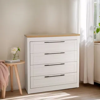 Schubkastenkommode OTTO HOME "Büsum Schlafzimmer Schrank Wäscheschrank", weiß, B:90cm H:93cm T:39cm, Holzwerkstoff, MDF, Sideboards, Sideboard mit 4 Schubladen im Landhaus Design Bestseller