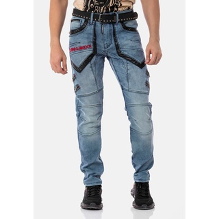 Bequeme Jeans CIPO & BAXX Gr. 33, EURO-Größen, blau Herren Jeans im rockigen Design