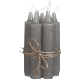 ideas 4 seasons Spitzkerze Stabkerze 7er Set, Rustikale Tafelkerze, 11 x 2cm grau