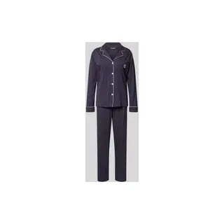 Pyjama aus Baumwoll-Modal-Mix, Marine, S