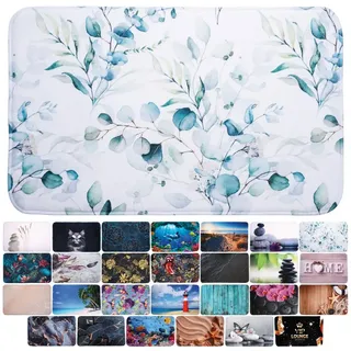 Sanilo Badematte mit Motiv, viele schöne Badteppiche zur Auswahl, rutschhemmend beschichtet, waschbar, schnelltrocknend, Polyester, rechteckig, sehr weich, hochwertig & modern, 50 x 80 cm oder 70 x 110 cm grün rechteckig | 50 cm x 80 cm