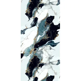 AMON Wandpaneele 122x244cm in Marmor- Granit-Optik (Azure Onyx Gold) ideal als Duschrückwand Badrückwand Küchenrückwand TV-Rückwand Dusch- Bad- Wand-Verkleidung aus 3mm PVC Wasserdicht Wasserfest