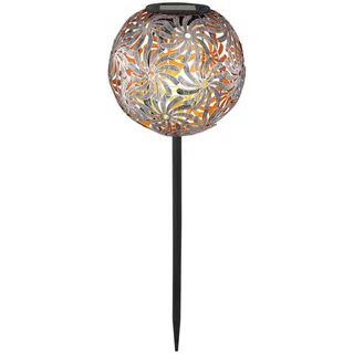 Globo Solarleuchte, Silber, Metall, 54 cm, mit Schalter, Lampen & Leuchten, Außenbeleuchtung, Solarleuchten
