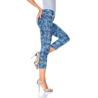 YESET Chinohose Damen 7/8 Hose Jeans Bouclé Chino blau 011852 effektvollem Druck blau 34