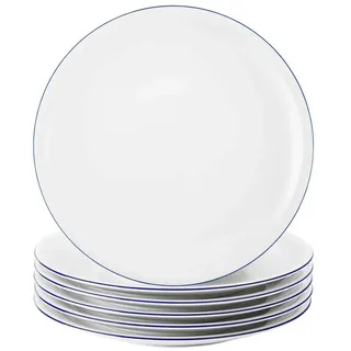Seltmann Weiden Speiseteller Seltmann Weiden Compact Blaurand Speiseteller 27 cm 6er Set weiß