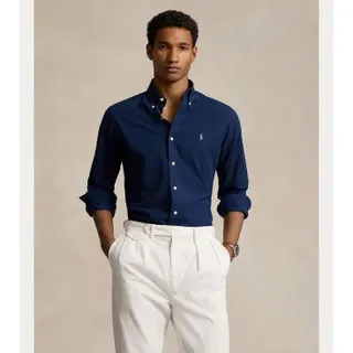 Polo Ralph Lauren für Herren. 710928255001 Custom Fit marinefarbenes Hemd (L), Lässig, Party, Baumwolle, Klassisch, Langarm