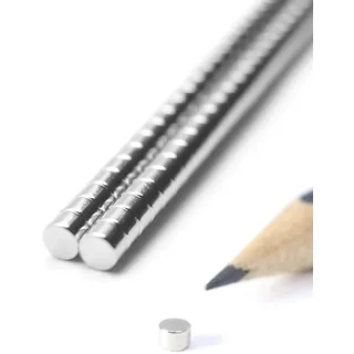 PACKIVO Neodym Magnete ⌀ 3 x 2 mm - 10 Stück Kleine Magnete Scheibenmagnete extra stark rund mini Magnet Magnettafel Pinnwand Kühlschrank Schwarzes Brett Whiteboard Basteln Handwerk Fotos Büro