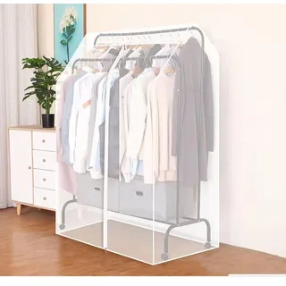 WABMJGW kleiderständer Abdeckung Transparente,staubdicht, Protector Schutzhülle für Kleiderständer,mit haltbaren Reißverschlüssen,Abdeckung Kleiderstange,Waschbar,Breite 29,52 Zoll,A 100x75x150cm