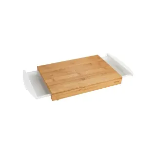 Wenko Bina Schneidebrett-Set Holz 1-tlg. 40,5 x 25 cm Braun/Transparent/Weiß