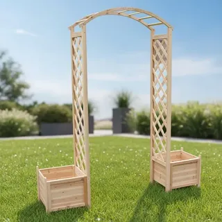 Mucola - Rosenbogen Pergola Torbogen Rankhilfe Spalier Blumenkübel Rankgitter Holz
