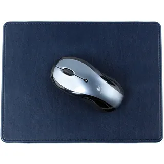 DELMON VARONE - Personalisierbares Mauspad Novapell Kunstleder Blau - Design Mousepad mit Rutschfester Rückseite aus Vlies - PC Mausunterlage für Büro & Gaming individuell mit Namen personalisiert