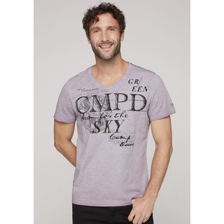 T-Shirt CAMP DAVID Gr. M, lila (french violet) Herren Shirts T-Shirts mit Logo-Druck