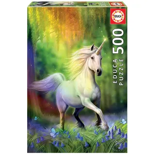 Educa 18448, Einhorn im Regenbogen, 500 Teile Puzzle für Erwachsene und Kinder ab 10 Jahren, Fantasy