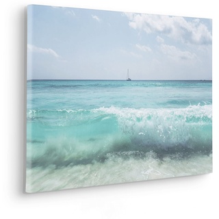 Komar Keilrahmenbild im Echtholzrahmen - Coastline - Größe 60 x 40 cm - Bild, Leinwandbild, Landschaftsmotiv, Wohnzimmer, Schlafzimmer
