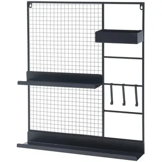 [en.casa] Wandregal 70 x 60 x 11 cm Schwarz