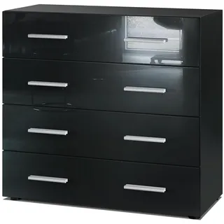 Vladon Pavos V1 76 x 72 x 35 cm Schwarz matt/Schwarz Hochglanz