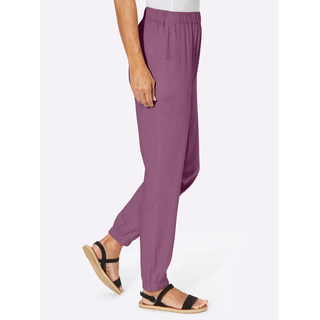 Haremshose CLASSIC BASICS, Damen, Gr. 27, Kurzgrößen, lila (violett), 100% Viskose, unifarben, lang, Hosen Haremshose