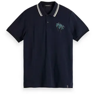 Scotch & Soda Poloshirt Scotch & Soda Herren Poloshirt Embroidered Pique Polo 155469 blau L