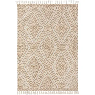 benuta Nest Teppich, Beige, Textil, Grafikmuster, Rechteckig, 120x170 cm, Gots, wasserabweisend, Teppiche & Böden, Teppiche