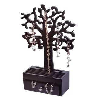 Schmuckbaum mit Schublade - schwarz - Holz Schmuckkasten Schmuckbox Schmuckkästchen