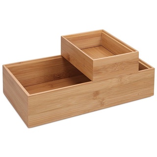 Navaris Aufbewahrungsbox Aufbewahrungsbox aus Bambus 2er Set - 2x Ordnungsbox Holz Box Kiste (1 St) braun