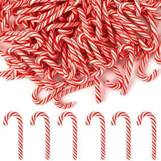 DTOFOOT 80 Stück Mini Zuckerstangen Weihnachtsdeko, Künstliche Zuckerstangen Weihnachten Miniaturen zum Basteln Weihnachtsbaumschmuck Kleine Deko Ornamente zum Aufhängen für Weihnachtsbaum Party