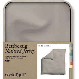 schlafgut Knitted Jersey uni Beige 200 x 200 cm + 80 x 80 cm