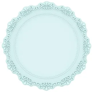 1 Stück Runde Tischsets mit Einem Durchmesser von 23 cm,Spitzen-Silikon-Tischset,Abwaschbare Platzsets Teller Untersetzer,Wasserfeste Tischsets Rutschfestes placemat,für Esstisch, Küche,Blau Grün