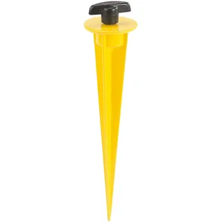AGT LED Strahler Erdspieß: Aluminium-Erdspieß für LED-Fluter, 17 cm, gelb (Flutlichtstrahler Erdspieß, Garten-Erdspieß für Leuchte, Boden Solarleuchten)
