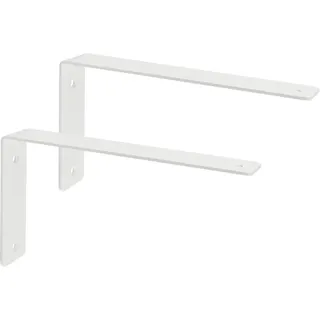 Stahlregalträger 22,5CM, 2 Stück, Weiß, für Wandregal, Bücherregal, Garten