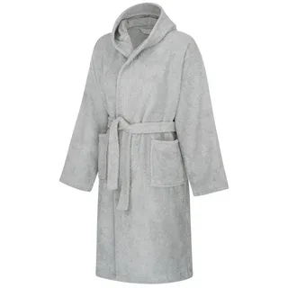 Clinotest Kinderbademantel aus Frottee – Weicher Bademantel mit Kapuze aus 100% Baumwolle, Kapuze, Bindegürtel, saugfähig und flauschig, ideal für Jungen und Mädchen grau 140