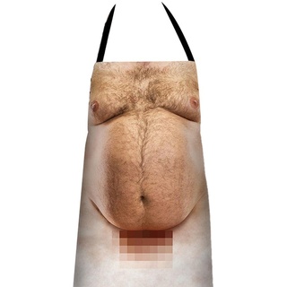 Tumnea Lustige Kochschürze Männer, Spaß Schürze, lustige Grillschürze, Küche Grill Lustige Druckschürzen 3D Bauch Kochschürzen Kreative Schürze Für Joke Geschenk