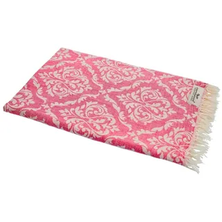 Hamamtuch BAROCK pink, Doubleface Tuch edel & hochwertig, 100% Baumwolle, 90 x 175 cm