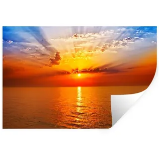 MuchoWow Wandsticker Sonnenuntergang - Meer - Himmel - Orange - Horizont - Wasser (1 St), Wanddeko, Aufkleber, Wandtattoo, 90x60 cm bunt 90 cm x 60 cm x 0.1 cm