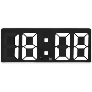 FANSU Nachttisch Wecker Digital, Digitalwecker Datum Temperatur Snooze 12/24HR Großem Display LED Leuchtziffern Digitaler Wecker 5 Helligkeit Dimmbar (Weiß,Einheitsgröße)