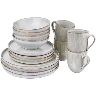 Butlers Geschirrset, Grau, Keramik, 29x32x35 cm, Essen & Trinken, Geschirr, Geschirr-Sets