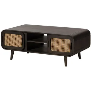 MASSIVMOEBEL24.DE Couchtisch Valencia Dunkelgrau Mango 120 x 60 x 45 cm