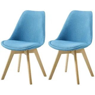 Set Aus Zwei Skandinavischen Bims Stühlen Blau - Blau