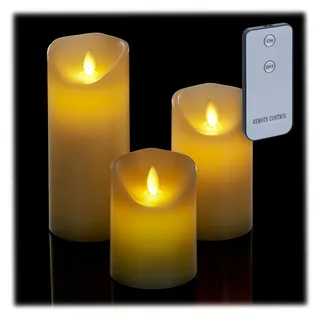 Relaxdays LED Kerzen 3 St. creme
